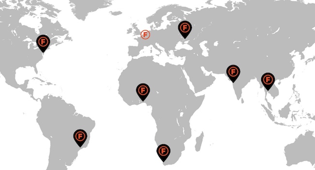 Map showing possible locations of spinoffs